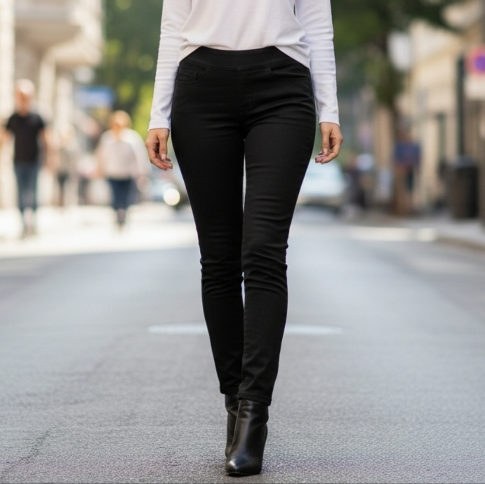 Nine West Black Pull-on Skinny Jeans Size 6